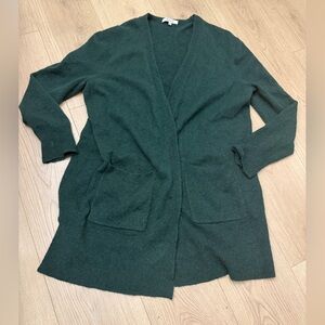 Madewell Classic Open-Front Forest Green Women’s Long Cardigan Sweater size M